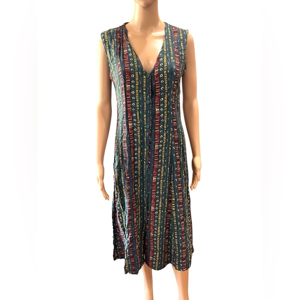 Bohemian Festival Passports of Pier 1 Imports green Navajo hippie dress-Small